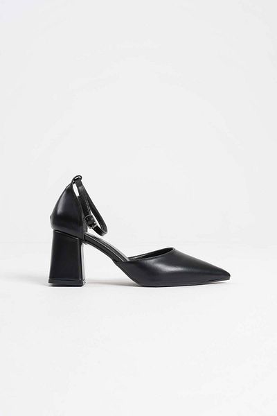 Zerenyus Doren Premium Black Skin Women's Heeled Shoes