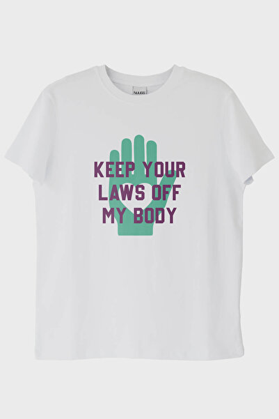 Generic Brand Keep Your Laws Off My Body Printed Design White T-Shirt (XXL / ...