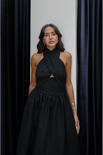 Havoş Black Criss Halter Dress