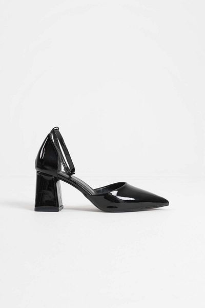 Zerenyus Doren Premium Black Patent Leather Women's Heeled Shoes