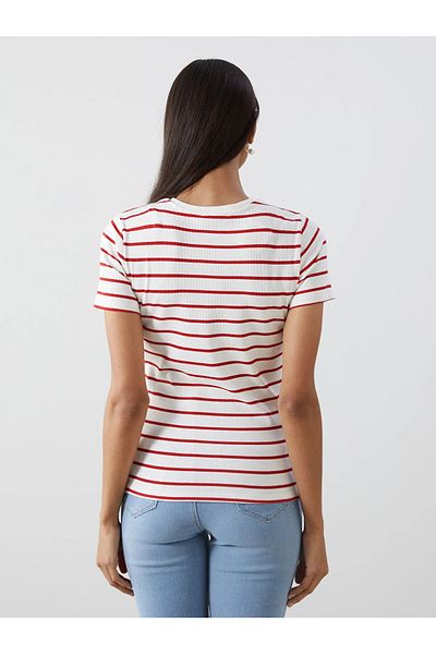 LC Waikiki Tricou de damă cu dungi cu gât