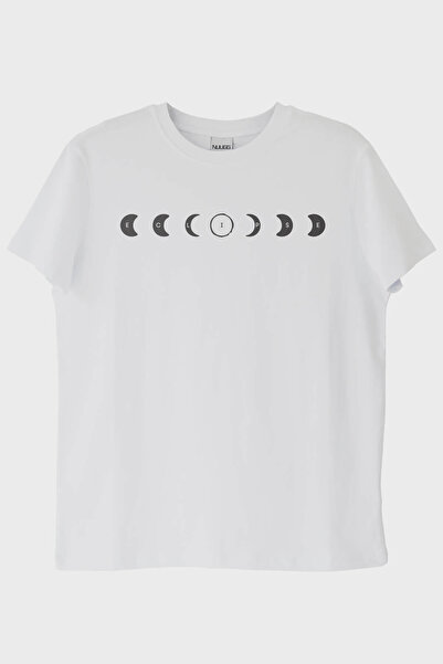 NUUGG Eclipse Moon Phases Design Black White t Shirt