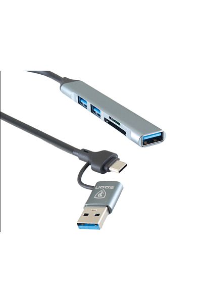 Spon منفذ توصيل 5 في 2 مع قارئ ذاكرة USB
