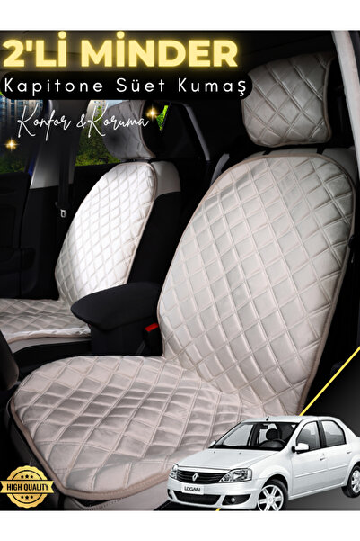 stiloto وسادة مقعد سيارة من جلد الغزال مكونة من قطعتين متوافقة مع داسيا لوجان...