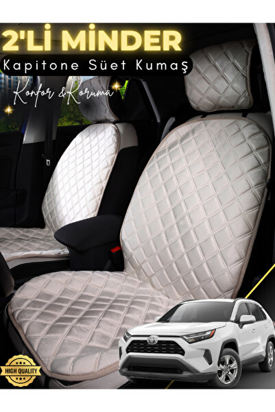 stiloto وسادة مقعد سيارة من جلد الغزال مكونة من قطعتين متوافقة مع تويوتا راف ...