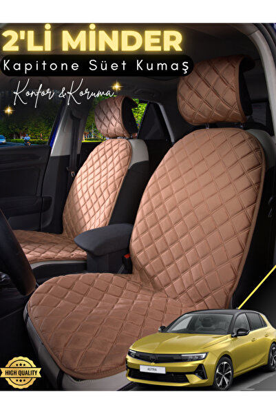 stiloto وسادة مقعد سيارة من جلد الغزال مكونة من قطعتين متوافقة مع أوبل أسترا ...