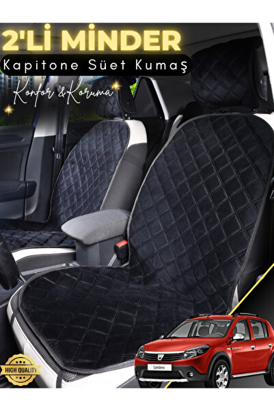 stiloto وسادة مقعد سيارة من جلد الغزال مكونة من قطعتين متوافقة مع Dacia Sande...