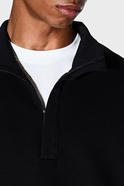 Armani Exchange Stretch Cotton Regular Fit Half Zipper Stand Collar Sweat Men's Sweat Xm001295 Af1081