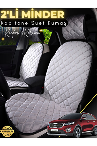 stiloto وسادة مقعد سيارة من جلد الغزال مكونة من قطعتين متوافقة مع سيارة كيا س...