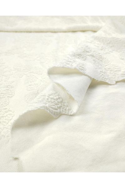 Kumaş Parça Embossed Jersey in Ecru Color Width: 150