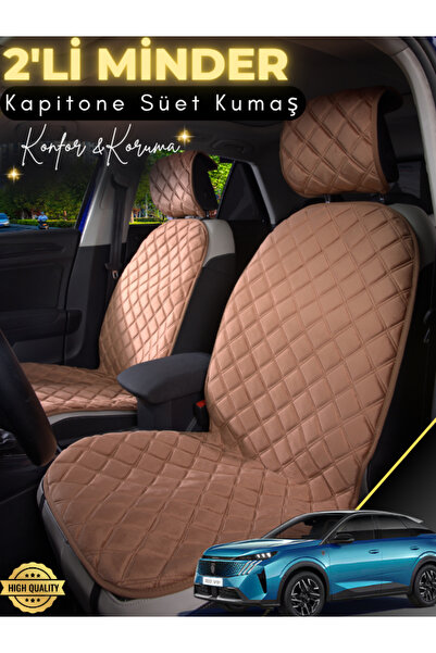 stiloto وسادة مقعد سيارة من جلد الغزال مكونة من قطعتين متوافقة مع بيجو 3008 |...