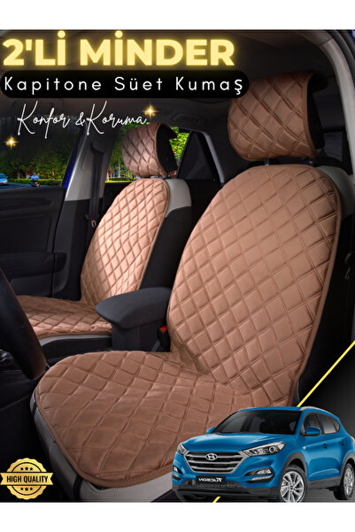 stiloto وسادة مقعد سيارة من جلد الغزال مكونة من قطعتين متوافقة مع هيونداي توك...