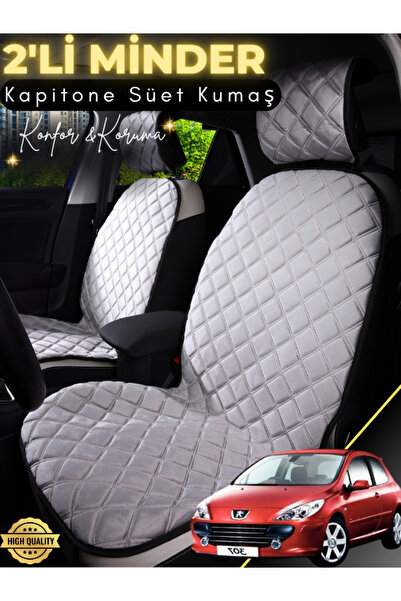 stiloto وسادة مقعد سيارة من جلد الغزال مكونة من قطعتين متوافقة مع بيجو 307 | ...