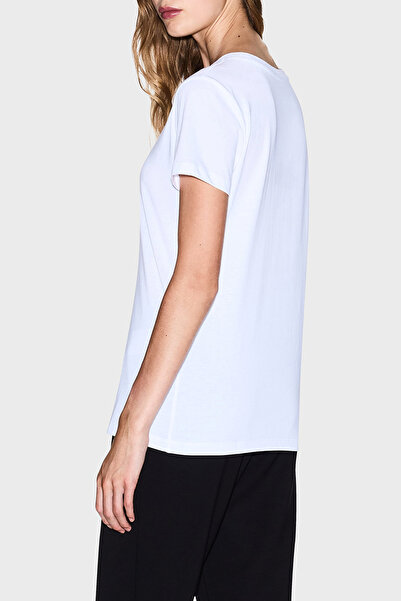 Armani Exchange Tricou din bumbac cu decolteu rotund, cu detaliu cu logo-ul Stoned, XW001459