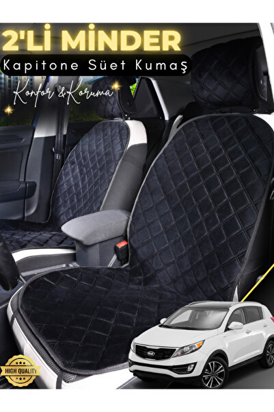 stiloto وسادة مقعد سيارة من جلد الغزال مكونة من قطعتين متوافقة مع كيا سبورتاج...