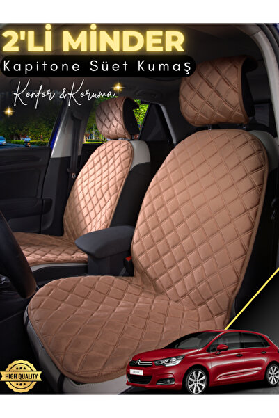 stiloto وسادة مقعد سيارة من جلد الغزال مكونة من قطعتين متوافقة مع سيتروين C4 ...