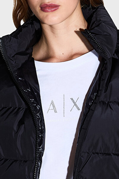 Armani Exchange Tricou din bumbac cu decolteu rotund, cu detaliu cu logo-ul Stoned, XW001459