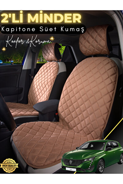 stiloto وسادة مقعد سيارة من جلد الغزال مكونة من قطعتين متوافقة مع بيجو 308 | ...