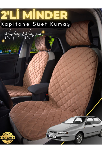 stiloto وسادة مقعد سيارة من جلد الغزال متوافقة مع فيات ماريا مكونة من قطعتين ...
