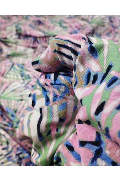 Kumaş Parça Viscose Combed Cotton in Pink Green Blue Colors (Width 150 cm X Length 300 cm)