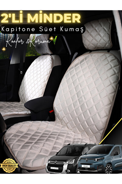 stiloto وسادة مقعد سيارة من جلد الغزال مكونة من قطعتين متوافقة مع سيتروين بير...