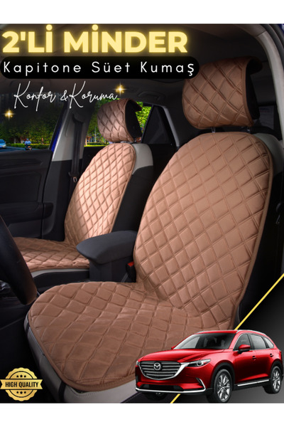 stiloto وسادة مقعد سيارة من جلد الغزال مكونة من قطعتين متوافقة مع Mazda Cx9 |...