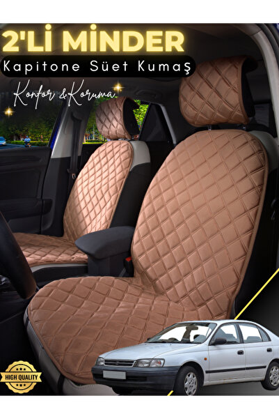 stiloto وسادة مقعد سيارة من جلد الغزال مكونة من قطعتين متوافقة مع تويوتا كاري...