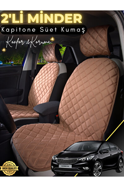 stiloto وسادة مقعد سيارة من جلد الغزال مكونة من قطعتين متوافقة مع كيا سيراتو ...