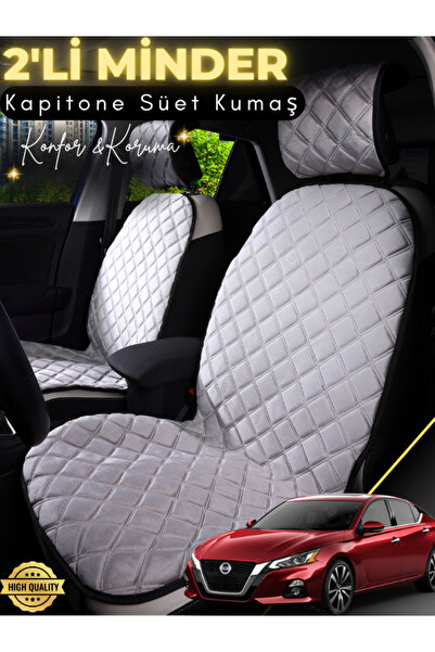 stiloto وسادة مقعد سيارة من جلد الغزال مكونة من قطعتين متوافقة مع نيسان ألتيم...