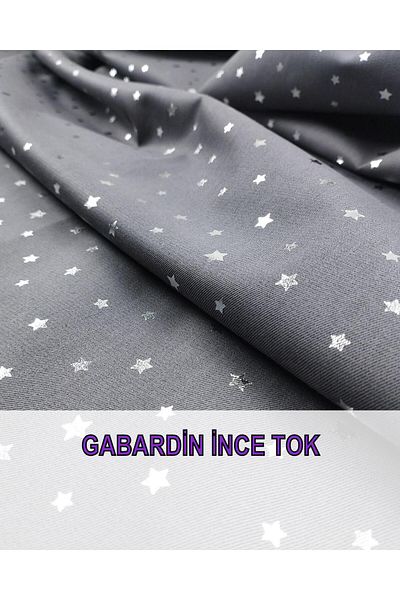 Kumaş Parça Gray Lame Gilded Gabardine Width: 130