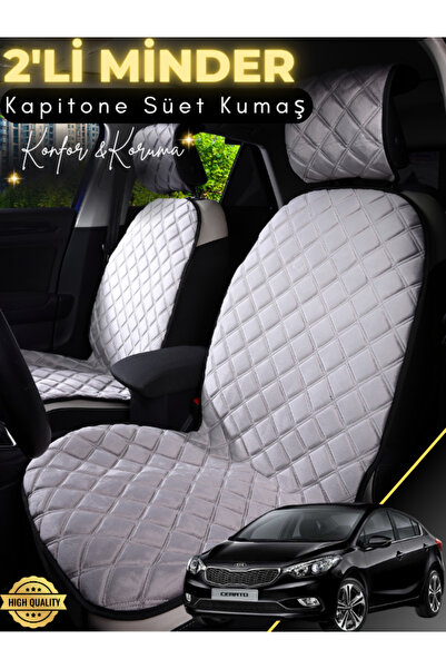 stiloto وسادة مقعد سيارة من جلد الغزال مكونة من قطعتين متوافقة مع كيا سيراتو ...