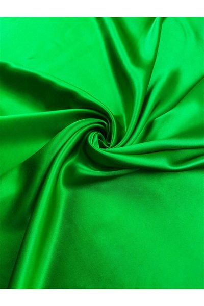 Kumaş Parça Satin Viscose in Green Color (Width 120 cm X Length 230 cm)