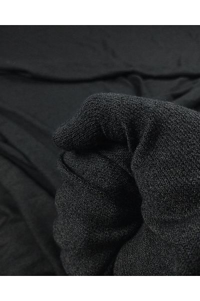 Kumaş Parça Thin Knitted Knitted in Black Color (Width 160 cm X Length 175 cm)
