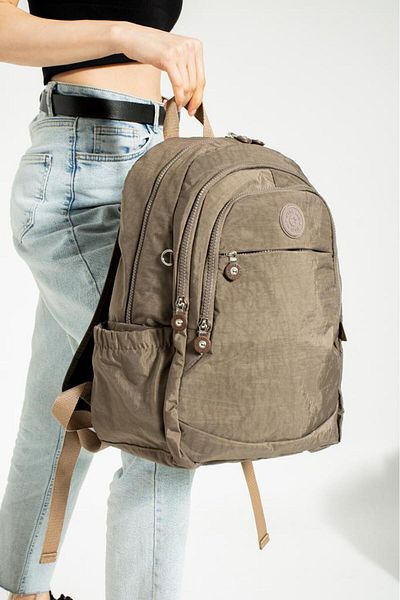 Baginn Unisex School Bag Clinker Fabric Daily Backpack Multi-Pocket Lightweight Rainproof 38*28 cm