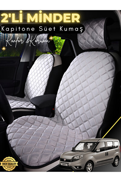 stiloto وسادة مقعد سيارة من جلد الغزال مكونة من قطعتين متوافقة مع فيات دوبلو ...