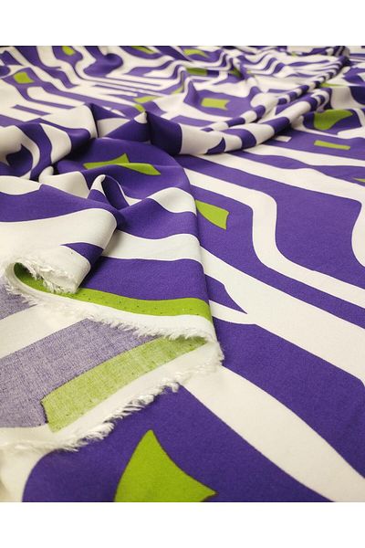 Kumaş Parça Viscose Voile in Purple Green Colors (Width 140 cm X Length 290 cm)