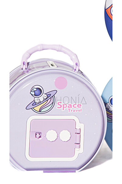 Afthonia Cute Astronaut Patterned Space Themed Piggy Bank – Colorful and Encrypted Design – 1 Piece
