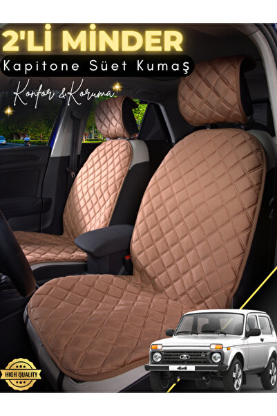 stiloto وسادة مقعد سيارة من جلد الغزال متوافقة مع لادا نيفا مكونة من قطعتين |...