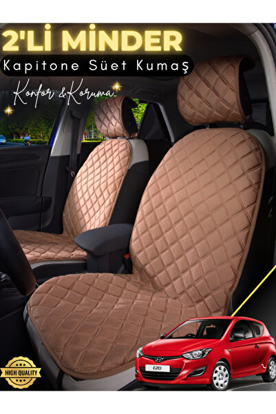 stiloto وسادة مقعد سيارة من جلد الغزال مكونة من قطعتين متوافقة مع Hyundai İ20...