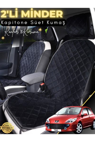 stiloto وسادة مقعد سيارة من جلد الغزال مكونة من قطعتين متوافقة مع بيجو 307 | ...