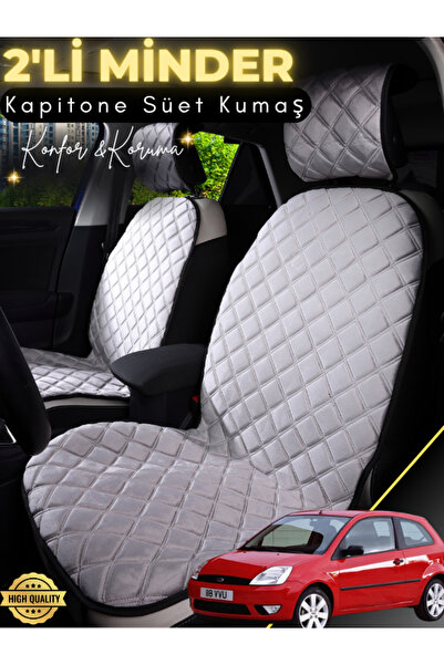 stiloto وسادة مقعد سيارة من جلد الغزال مكونة من قطعتين متوافقة مع سيارة Ford ...