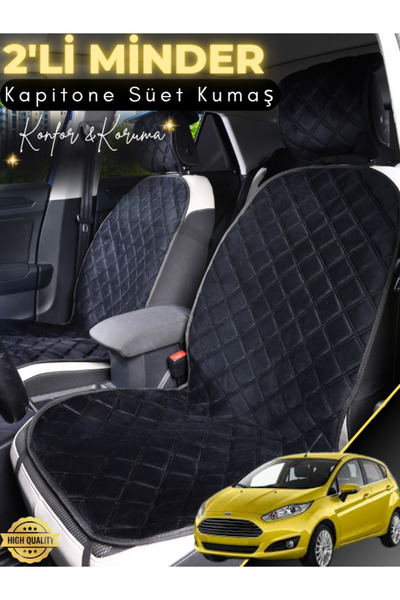 stiloto وسادة مقعد سيارة من جلد الغزال مكونة من قطعتين متوافقة مع سيارة Ford ...