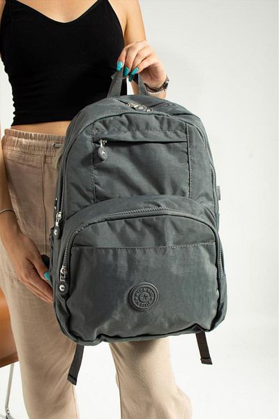 Baginn Unisex School Bag Clinker Fabric Backpack Multi-Pocket Lightweight Rainproof 38*28 cm