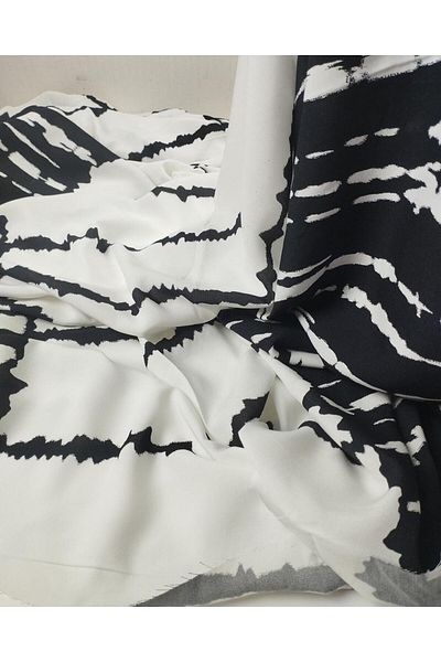 Kumaş Parça Cotton Viscose in Black and White Colors (Width 150 cm X Length 260 cm)