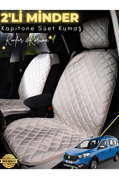 stiloto وسادة مقعد سيارة من جلد الغزال مكونة من قطعتين متوافقة مع Dacia Dokke...