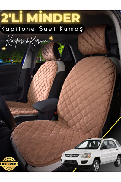 stiloto وسادة مقعد سيارة من جلد الغزال مكونة من قطعتين متوافقة مع كيا سبورتاج...