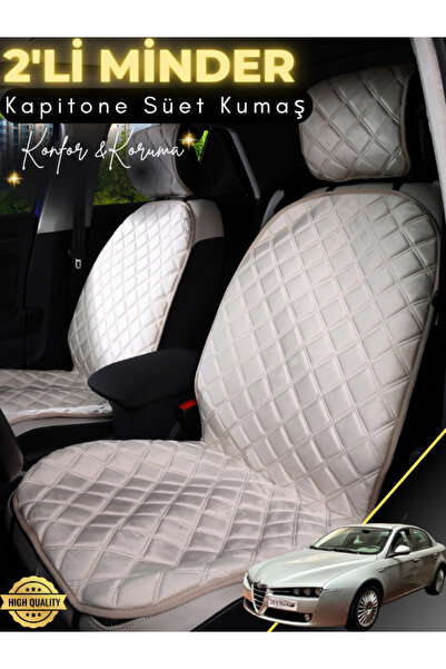 stiloto وسادة مقعد سيارة من جلد الغزال مكونة من قطعتين متوافقة مع ألفا روميو ...