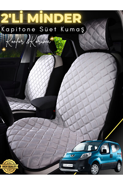 stiloto وسادة مقعد سيارة من جلد الغزال مكونة من قطعتين متوافقة مع بيجو بيبير ...