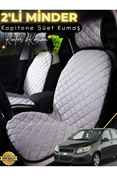 stiloto وسادة مقعد سيارة من جلد الغزال مكونة من قطعتين متوافقة مع شيفروليه كا...