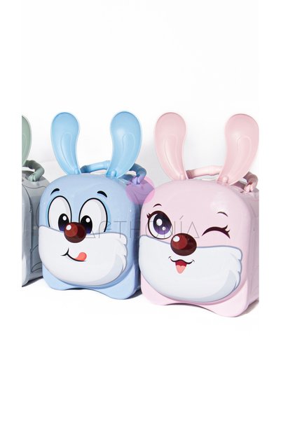 Afthonia Rabbit Patterned Metal Piggy Bank – Fun Design, Pocket Money Piggy Bank - 1 Piece